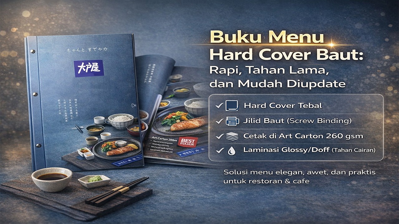 Buku Menu Hard Cover Baut: Rapi, Tahan Lama, dan Mudah Diupdate