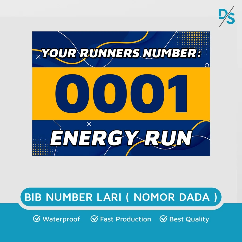 BIB Number Bahan PET 125 