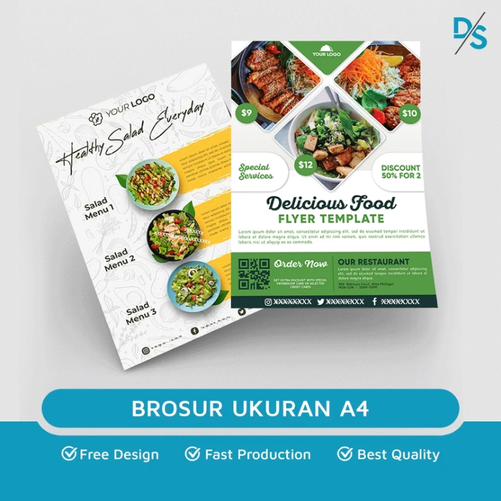 Cetak Brosur A4 Termurah ( 1 Sisi / 2 Sisi ) Custom Brosur A4