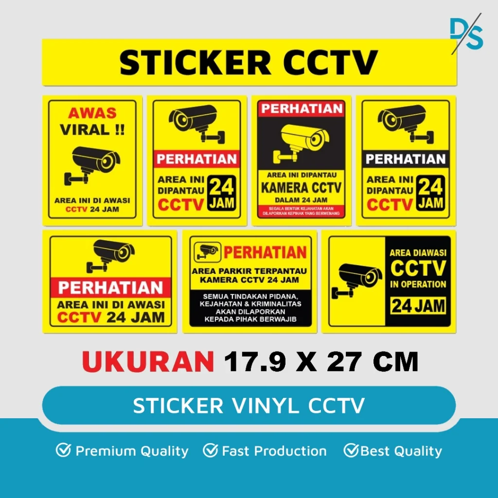Cetak Stiker Pengawasan Cctv ( Sticker Vinyl )