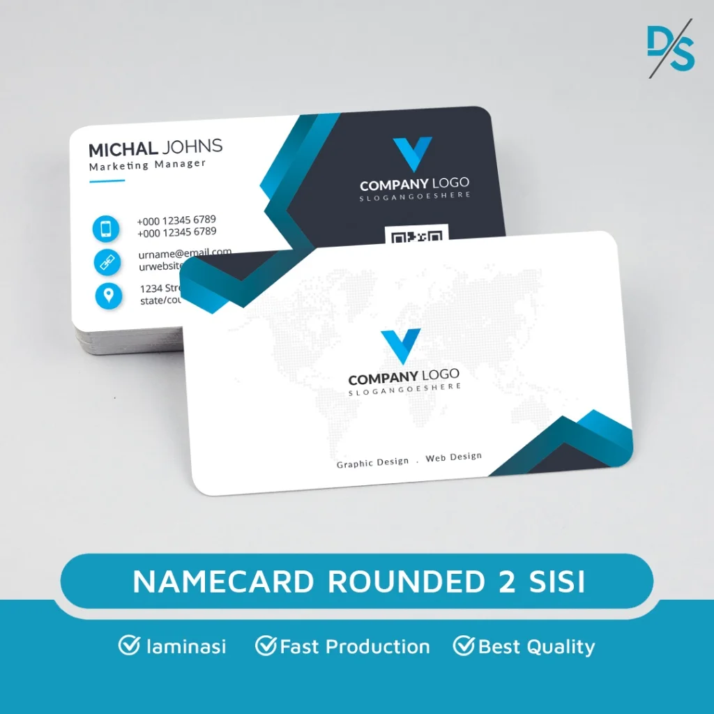 Kartu nama 2 sisi rounded Fancy Paper