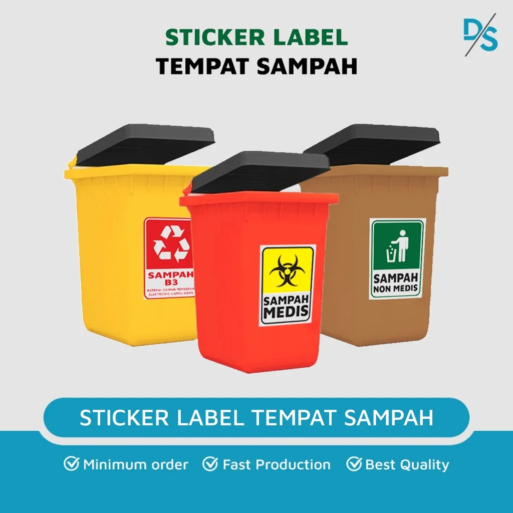 Cetak Sticker label Tempat Sampah ( Sticker Vinyl )