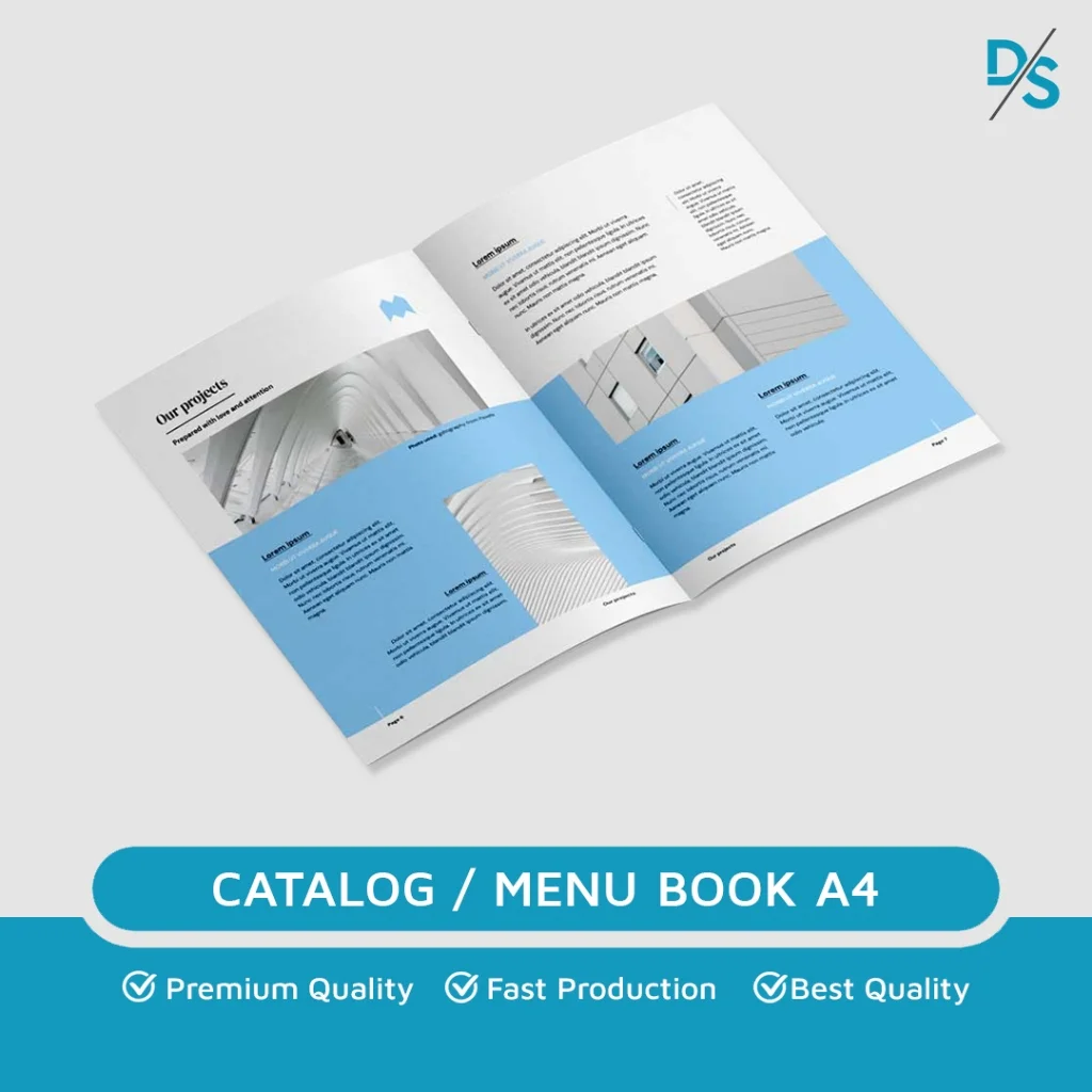 Cetak Buku Menu Catalog Ukuran A4 Finishing Straples