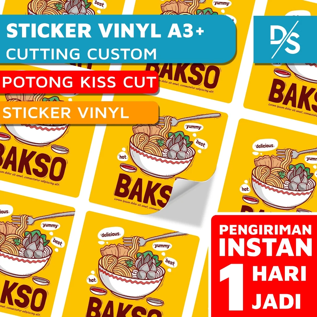  Cetak Stiker Vinyl / Label Makanan Kemasan Instan
