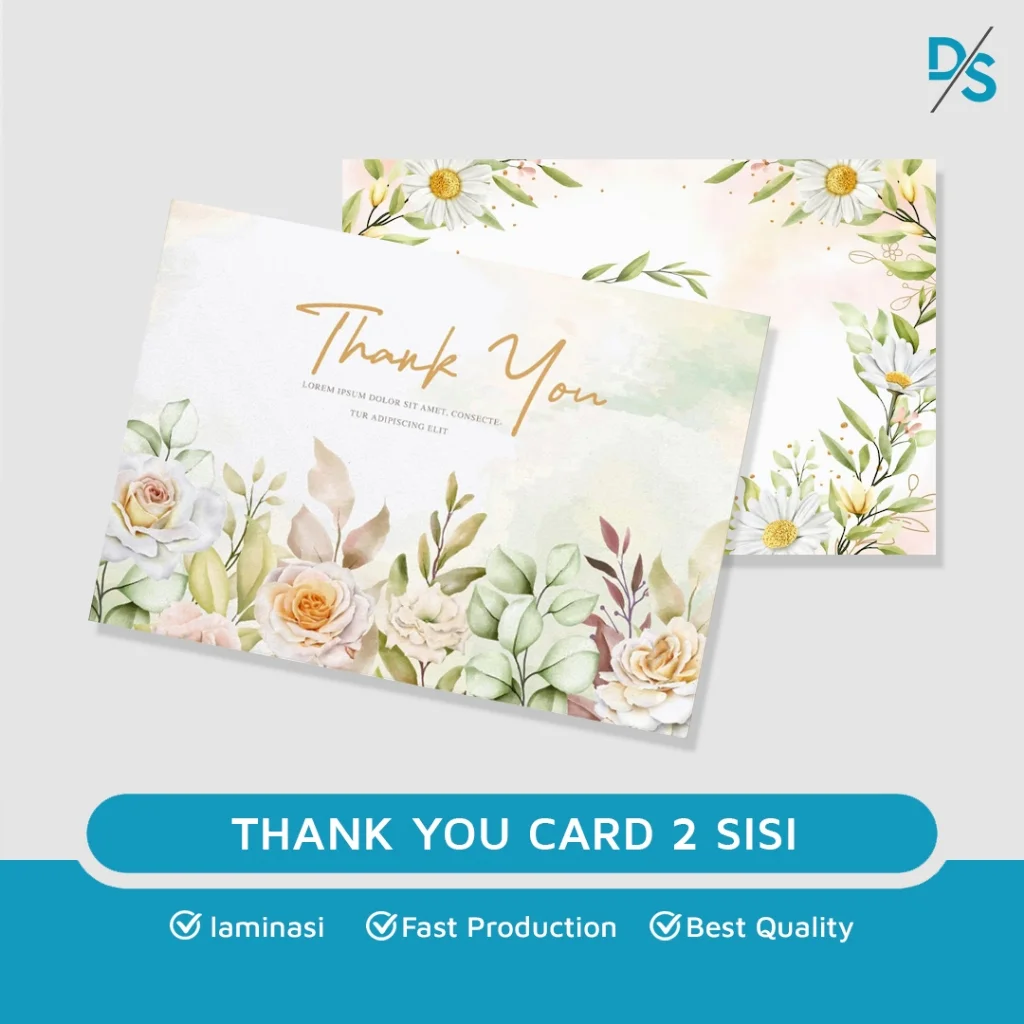 Thank You Card Custom - Kartu Ucapan  2 Sisi