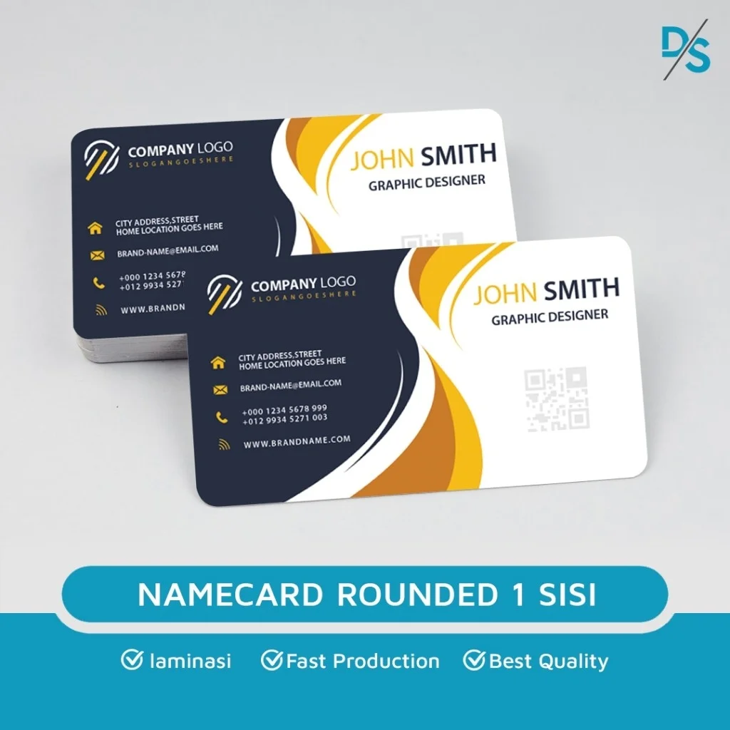 Kartu Nama Custom 1 Sisi Rounded
