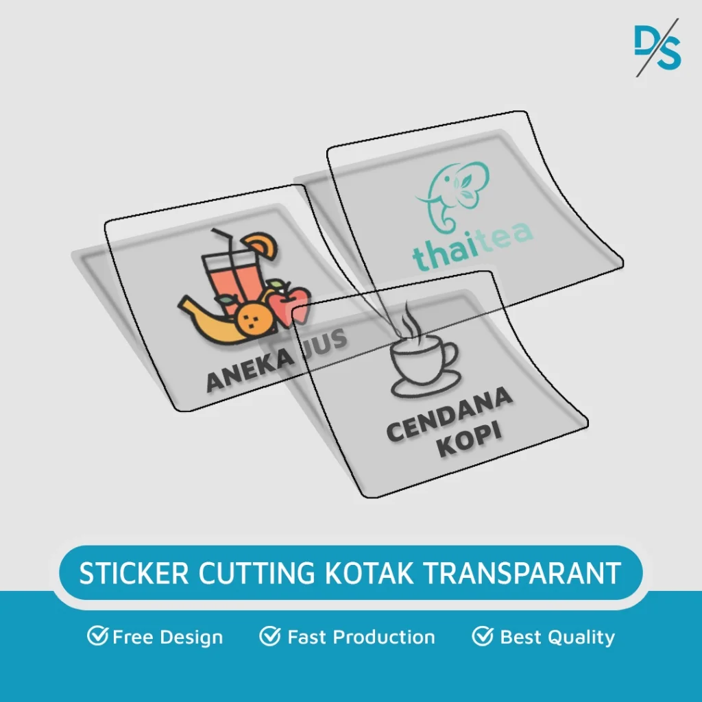 Cetak Stiker Custom Cutting Bentuk Kotak 